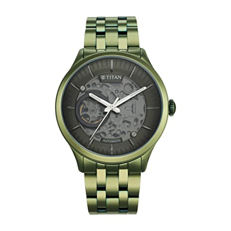 Titan Metal Mechanicals Analog Green Dial Men's Watch-90140QM01