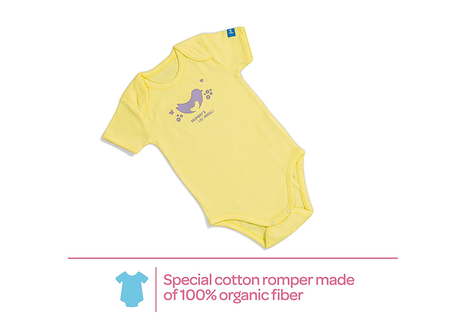 Johnson's Baby Care Collection with Organic Cotton Baby Romper (8 Gift Items, Purple)
