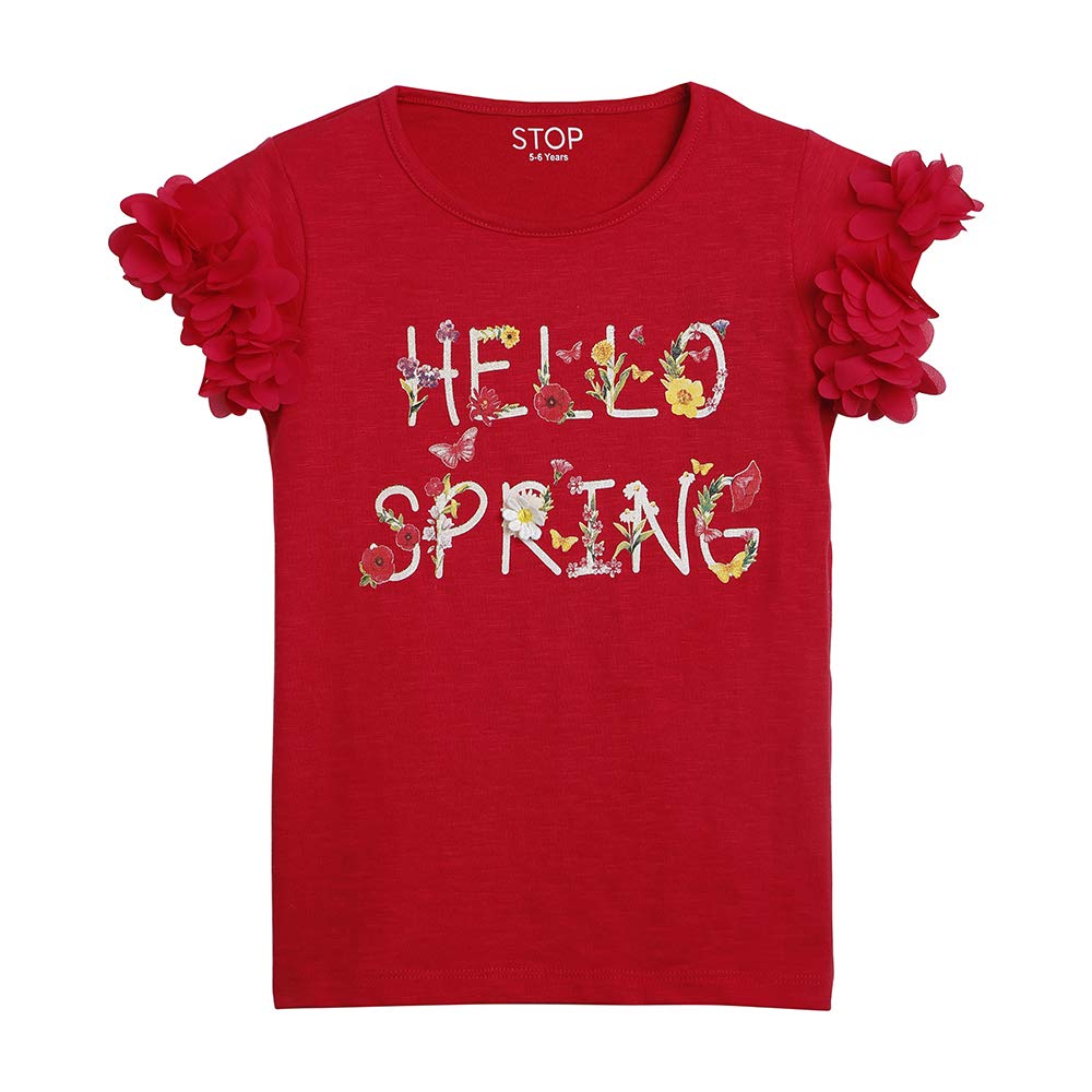 STOP by Shoppers Printed Cotton Round Neck Girls T-Shirt