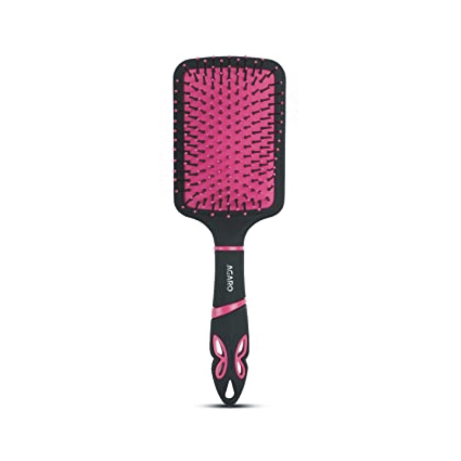 AGARO Delight Paddle Hair Brush, Black and Pink