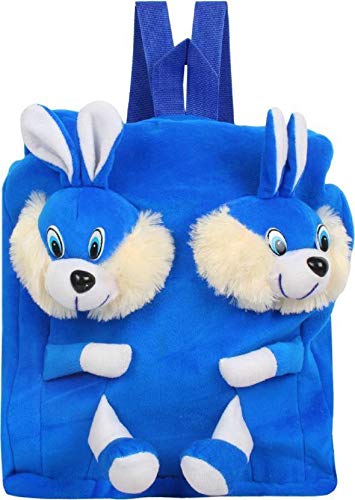Blue Tree Velvet Kids School/Nursery/Picnic/Carry/Travelling Bag - 2 to 5 Age (Best_Blue-Rabbit)Pack of 1