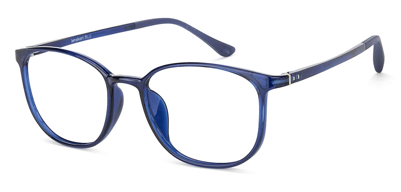 Lenskart Blu | Zero Power Blue Cut Computer Glasses | Anti Glare, Lightweight & Blocks Harmful Rays | UV Protection Specs |  Women | Medium | LB E13528