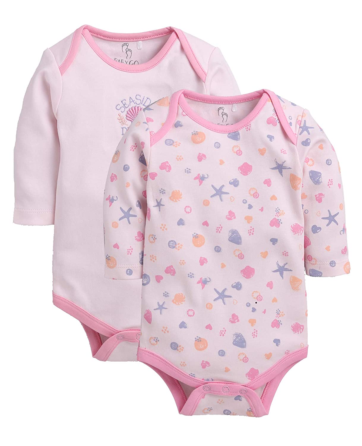 BABY GO Baby Unisex Romper for All Season/Sleep Suit/Comfort fit/ 100% Cotton (Set of 2) 0 - 3 Months