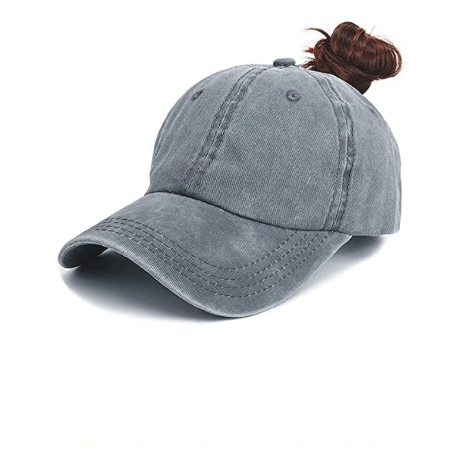 PALAY® Womens Baseball Cap Vintage Style Cap for Women Adjustable Plain Cap Friendly to Women with Ponytail High Bun Ponytail Baseball Cap Hat