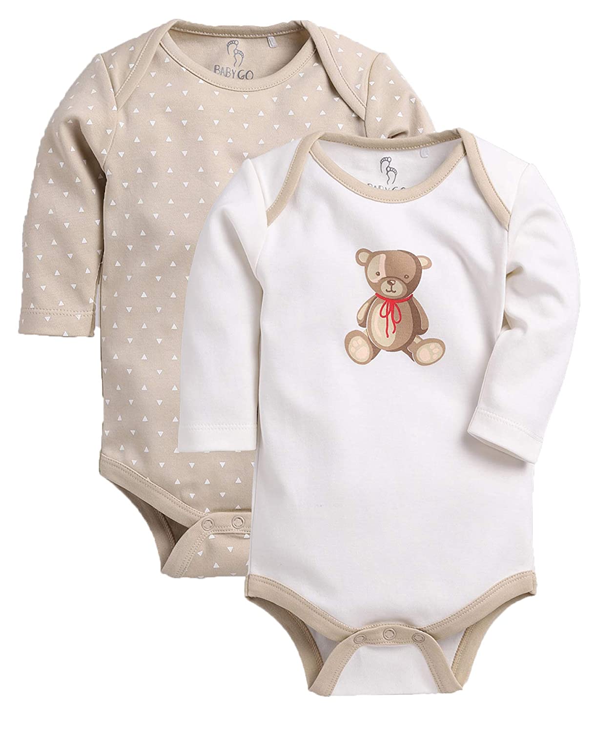 BABY GO Baby Unisex Romper for All Season/Sleep Suit/Comfort fit/ 100% Cotton (Set of 2) 0 - 3 Months