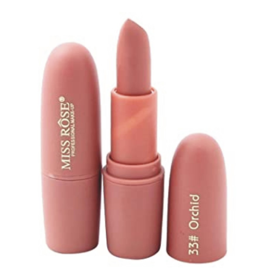 Miss rose Hot and Soft Matte Lipstick Long Lasting Moisturizer Lip Gloss Lipstick Women Lip Care Cosmetic Makeup, red, 3.4 g (Orchid)