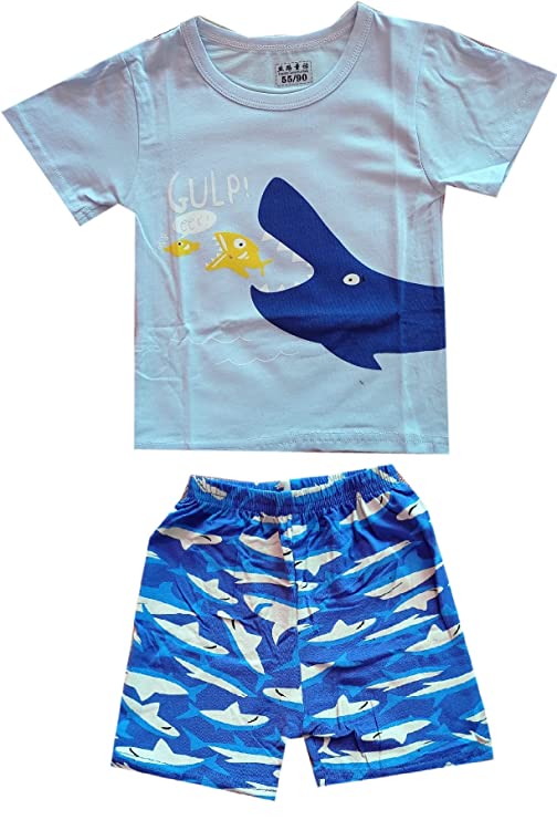 Kids top bottom set boys cotton printed