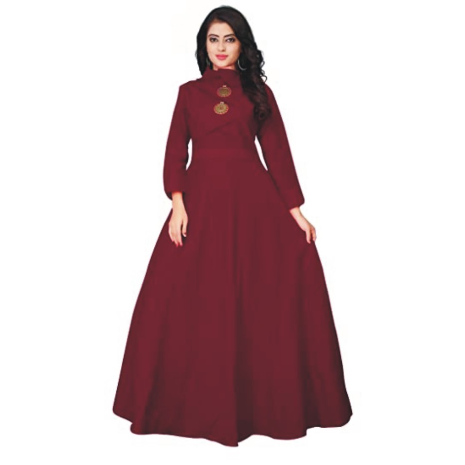 Leriya Fashion Women's Rayon Anarkali Gown Type Kurta/Kurti