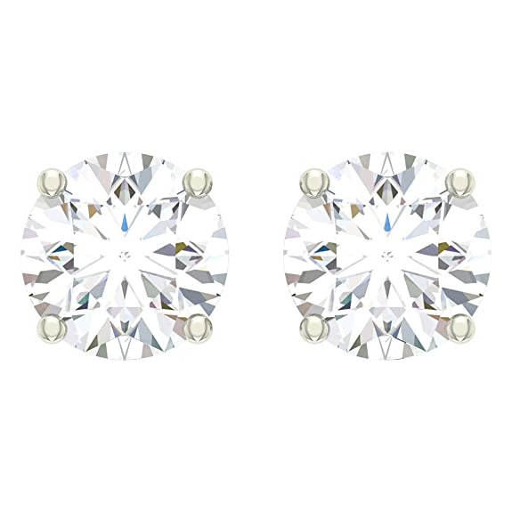 CLARA 925 Sterling Silver Rhodium Plated 5 Stone Pendant Earring Necklace Set with Chain Gift for Women and Girls