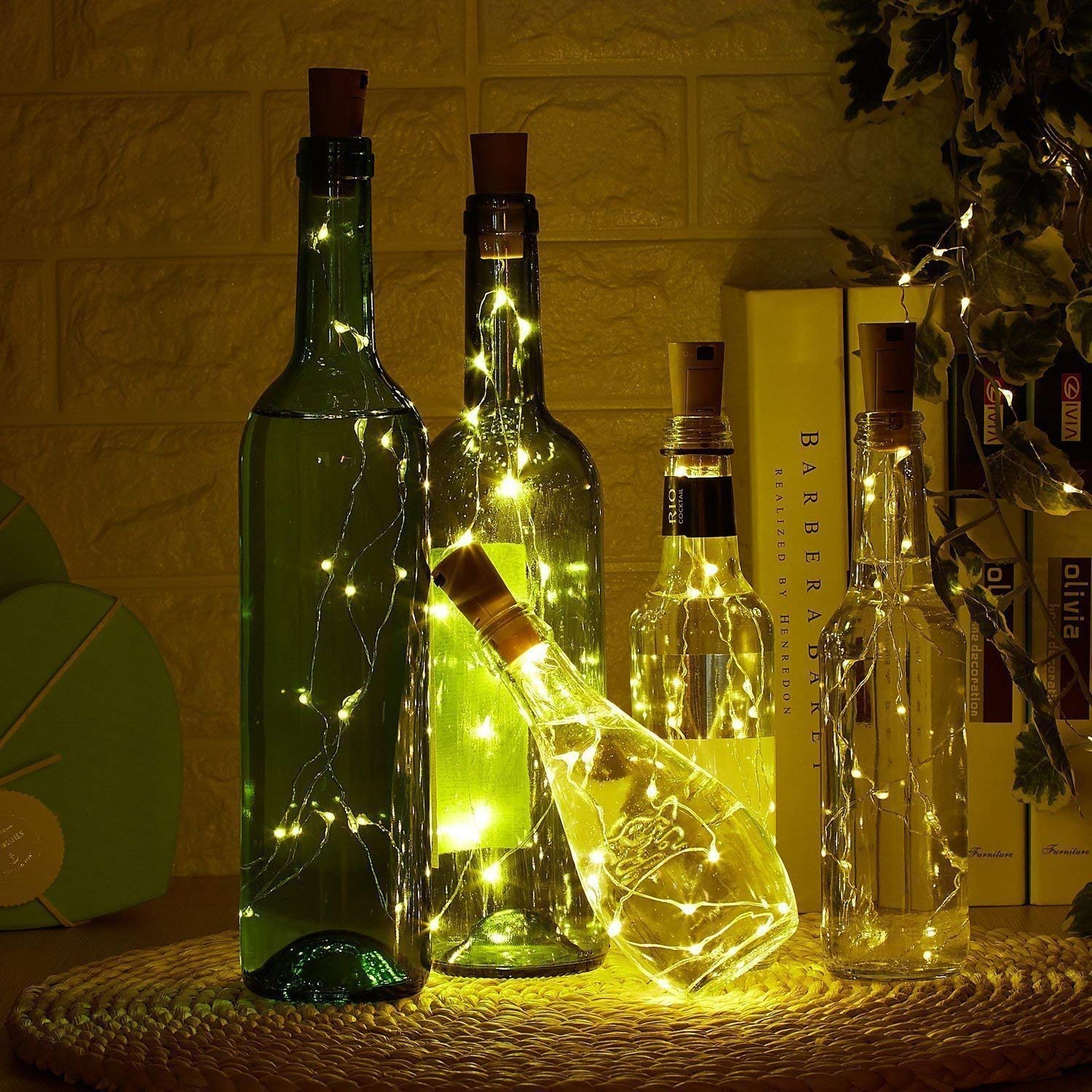 Lexton 20 LED Wine Bottle Cork Lights Copper Wire String Lights (Multicolor, Pack of 2) (Cork Light)