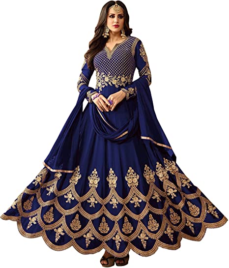 Fast Fashions Women's Taffeta Silk Semi Stitched Anarkali Floor Length Gown