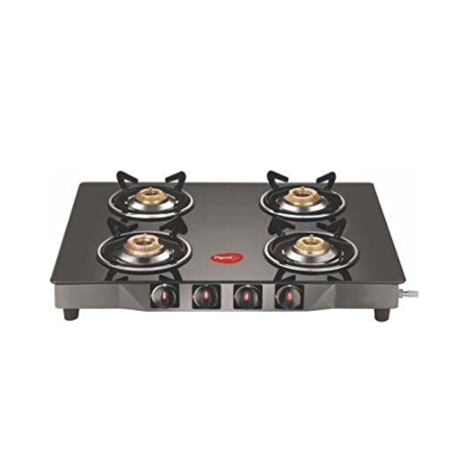 Pigeon Brunet Glass, Stainless Steel Manual Gas Stove  (2 Burners)