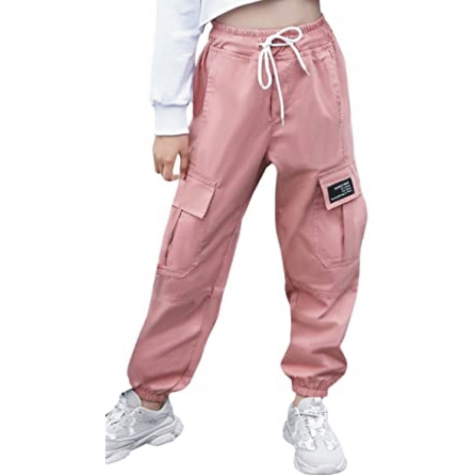 SANGTREE Girls & Women's Cargo Jogger Pants, 3 Years - Women 2XL