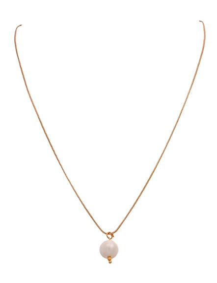 BFC- Buy For Change Casual and Office wear One Gram Gold Plated Pearl Pendant with 18 inches chain for woman and Girl