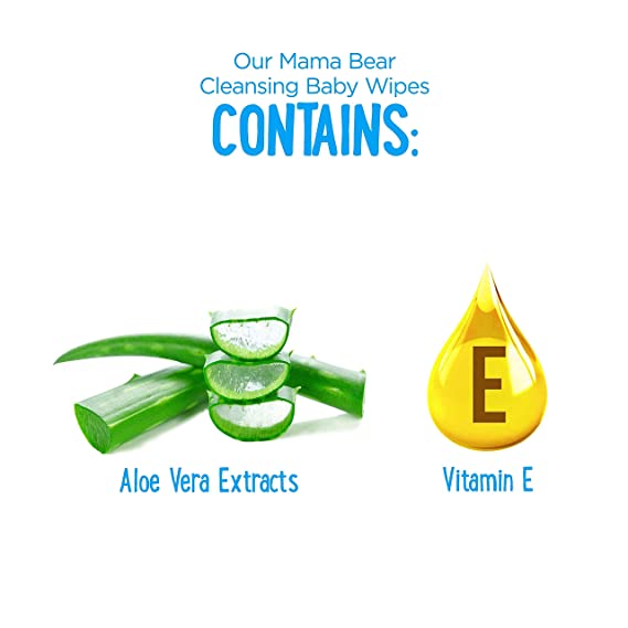 Amazon Brand - Mama Bear Wet Wipes (Pack of 3, 72 Sheets per Pack)