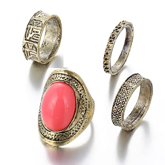 Hot And Bold"Oxford Street Edition" 4 pcs Set Finger Rings for Women & Girls