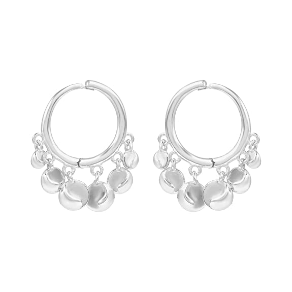 Ravishing Impressions 925 Sterling Silver Hoops Earrings Wedding Anniversary Bridal Gifts Jewelry For Women