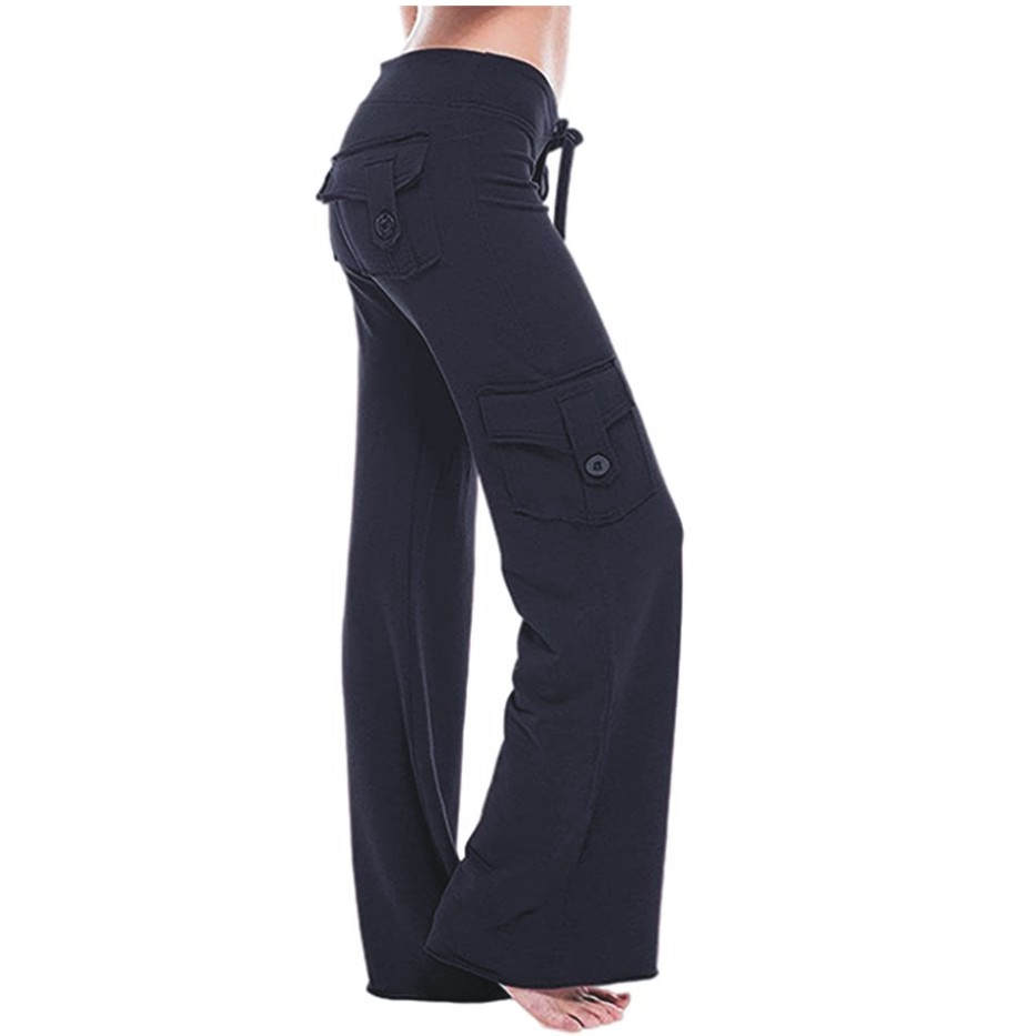 RESHE Yoga Pants for Women High Waist Leggings Loose Casual Swearpants Running with 6 Pokets Cargo Pants