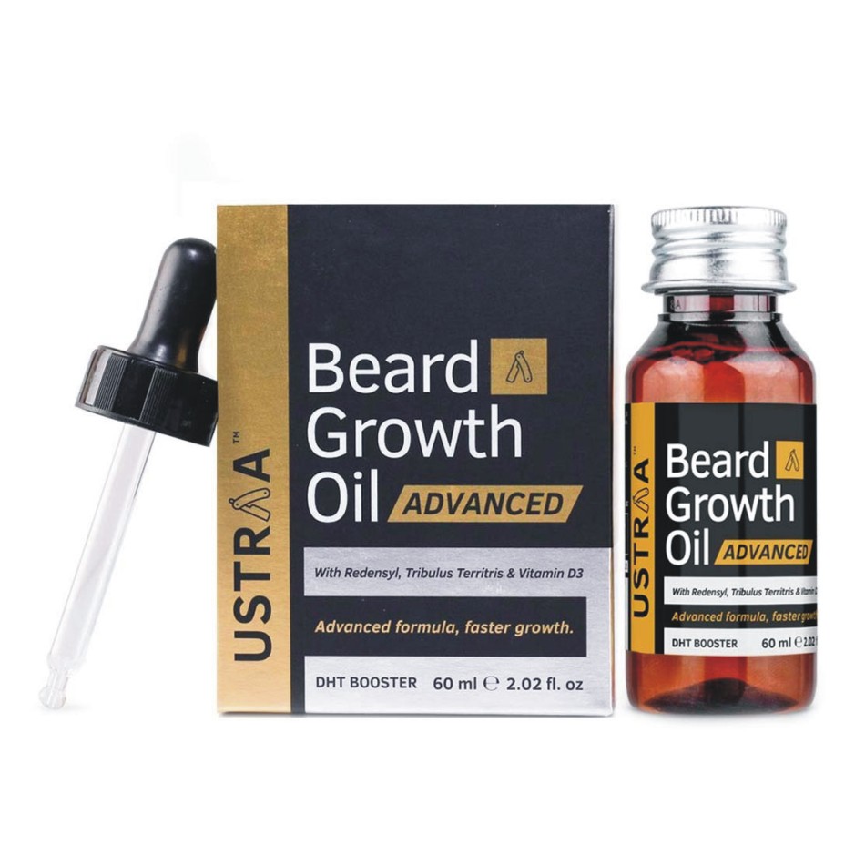 USTRAA Beard Growth Oil - 35ml - More Beard Growth, With Redensyl, 8 Natural Oils including Jojoba Oil, Vitamin E, Nourishment & Strengthening, No Harmful Chemicals Hair Oil  (35 ml)
