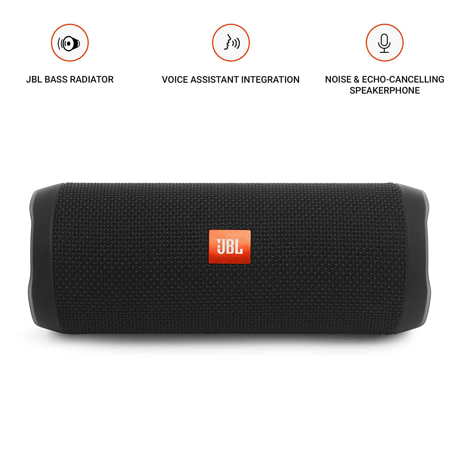 JBL Flip 4 by Harman Portable Wireless Speaker with Powerful Bass & Mic (Black)