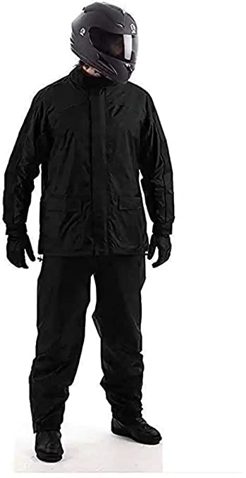 SYHAAR FASHION Unisex Waterproof Top and Bottom Rain Coat for Men Women with Polyster Material (Black,X-large)