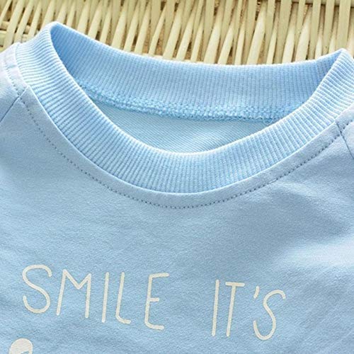 Bold N Elegant Sky Blue n Grey Cute Elephant Tail 2pc Baby Boy Girl Clothing Set Wednesday Smile Ganesha Full Length Set Tshirt Pant Set for Infant Toddler Kids