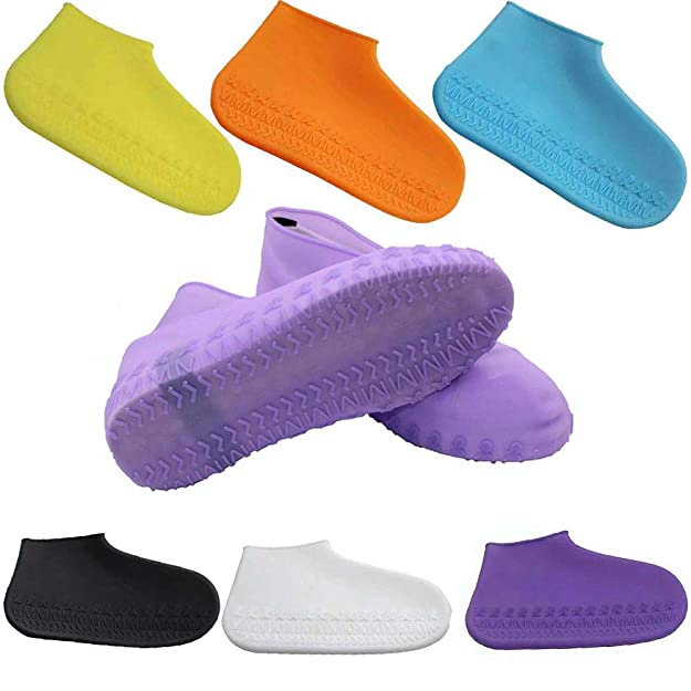 Laley Waterproof Silicone Shoes Covers and Reusable Rain Boots for Cycling,Outdoor,Camping,Fishing,Garden,Shoe Covers (Small Size 20.9 Cm. Multicolor)