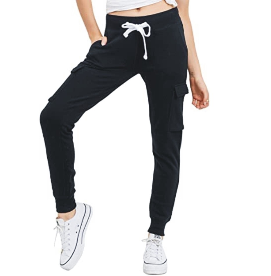 Goodthreads Women's Ultra Soft Fleece Midweight Casual Solid Cargo Jogger Pants